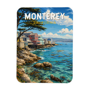 Imán Ilustración de Monterey California Arte de Viaje R