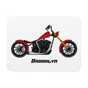 Imán Ilustracion de motocicleta estilo helicóptero