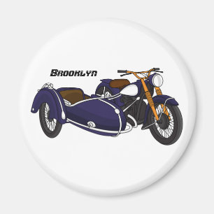 Imán Ilustracion de motocicleta púrpura de Sidecar
