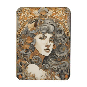 Imán Ilustracion de mujeres ventilado con retrato Art N
