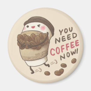 Imán Ilustración de Necesitas Café Ahora