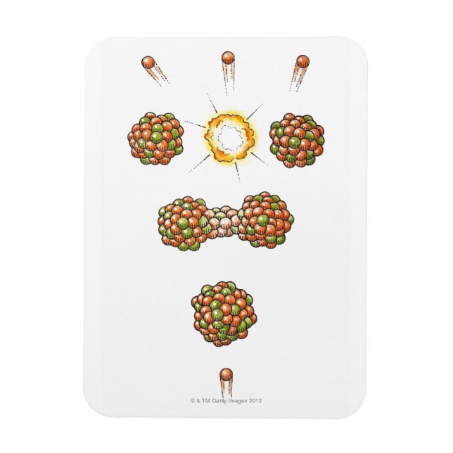 Imán Ilustracion de neutrones que golpean el uranio-235 (Vertical)