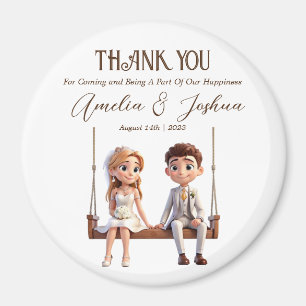 Imán Ilustracion de novias y novias favorece la boda