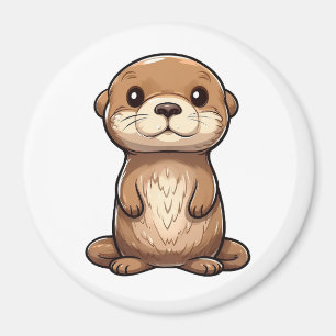 Imán ilustracion de nutria personalizado