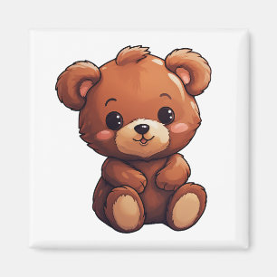 Imán ilustracion de oso personalizado