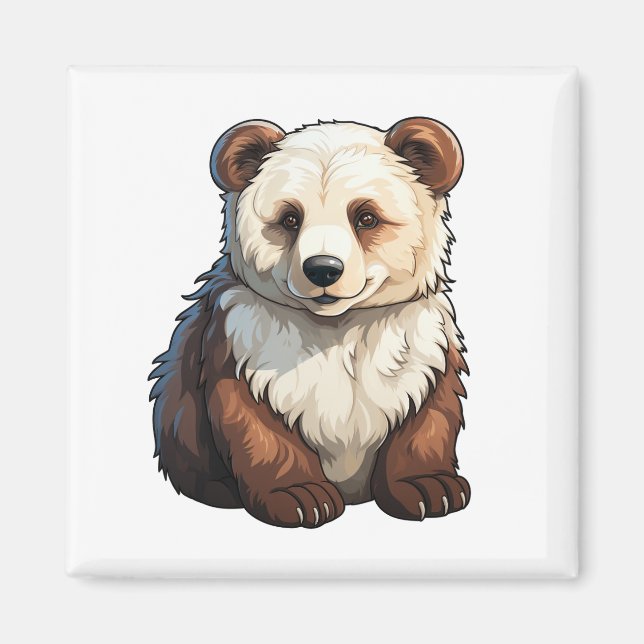 Imán ilustracion de oso personalizado (Frente)