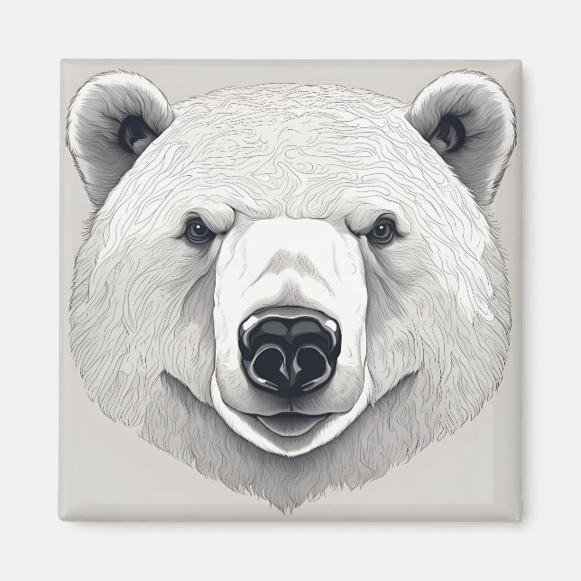 Imán Ilustración de oso polar (Frente)