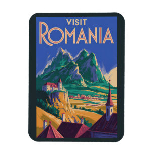 Imán Ilustración de paisaje de Rumania Arte de viaje vi