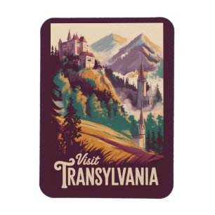 Imán Ilustración de paisaje de Transilvania Arte de via