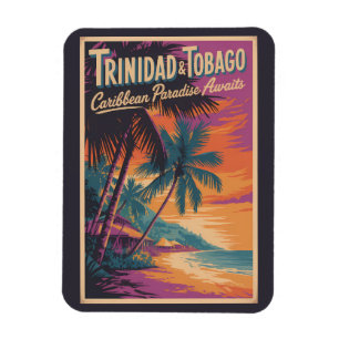 Imán Ilustración de paisaje de Trinidad y Tobago Viajes