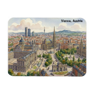 Imán Ilustración de paisaje urbano de Viena Austria acu