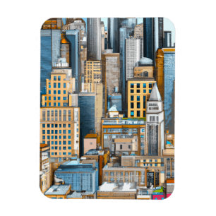 Imán Ilustracion de paisajes urbanos de Nueva York