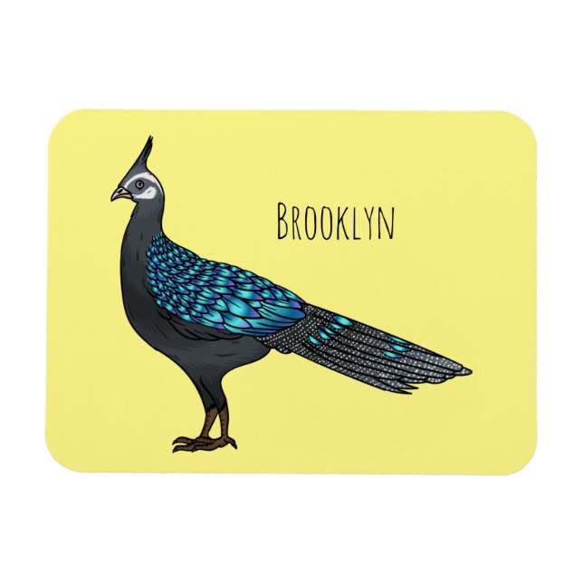 Imán Ilustracion de pájaro faisán palawan personalizado (Horizontal)