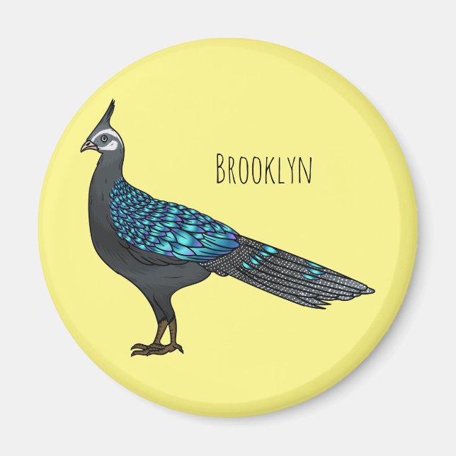 Imán Ilustracion de pájaro faisán palawan personalizado (Frente)