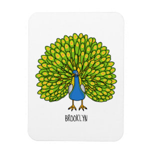 Imán Ilustracion de pájaro pavo real