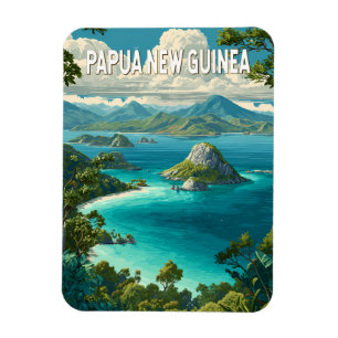 Imán Ilustración de Papua Nueva Guinea Arte de Viaje Vi