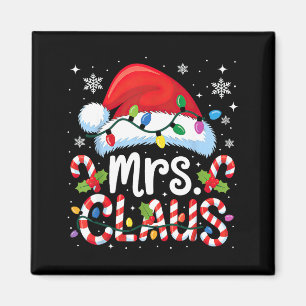 Imán Ilustración de pareja de Sr y Sra Claus a juego