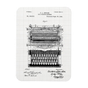 Imán Ilustración de patente de máquina de escribir anti