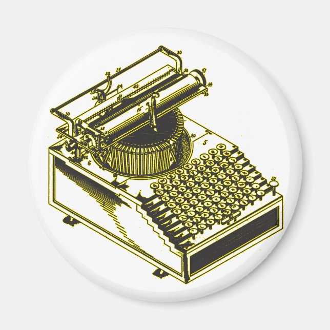 Imán Ilustracion de patentes de máquina de escritura de (Frente)