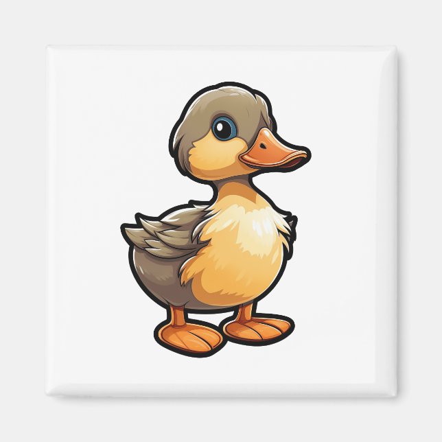 Imán ilustracion de pato personalizado (Frente)
