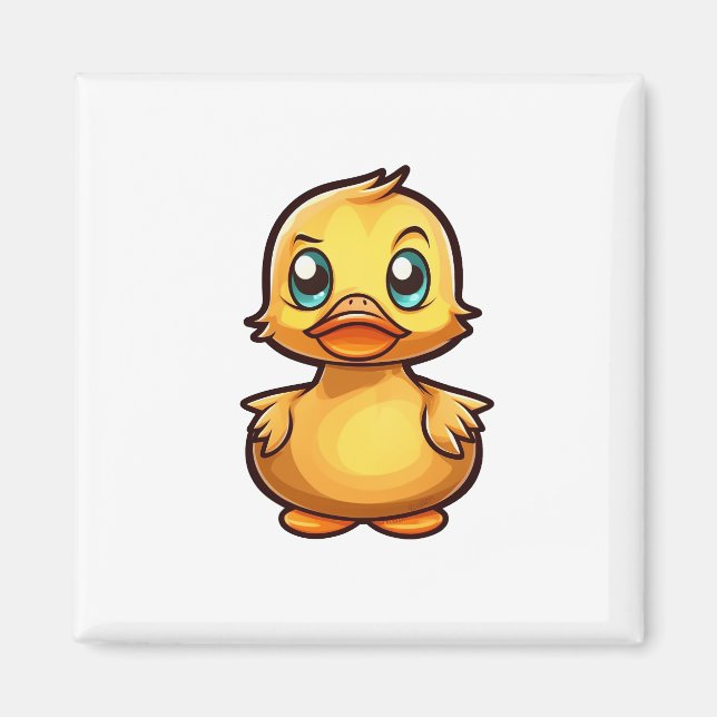Imán ilustracion de pato personalizado (Frente)