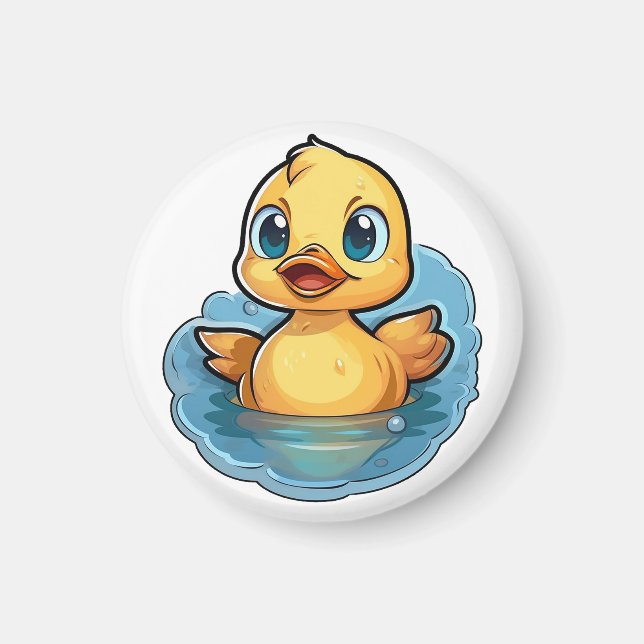 Imán ilustracion de pato personalizado (Frente)