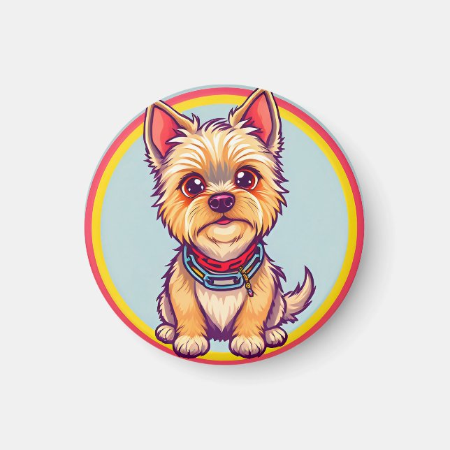 Imán Ilustración de perro de dibujos animados adorable (Frente)