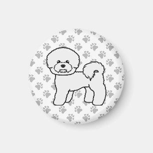 Imán Ilustración de perro de dibujos animados Bichon Fr