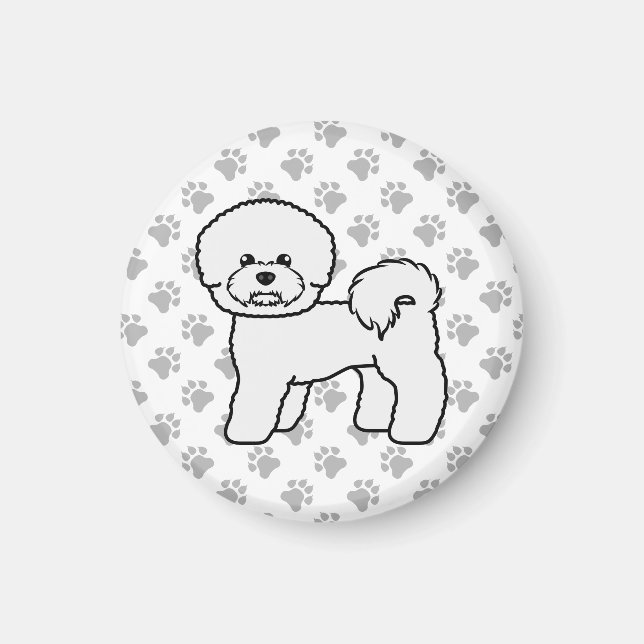 Imán Ilustración de perro de dibujos animados Bichon Fr (Frente)