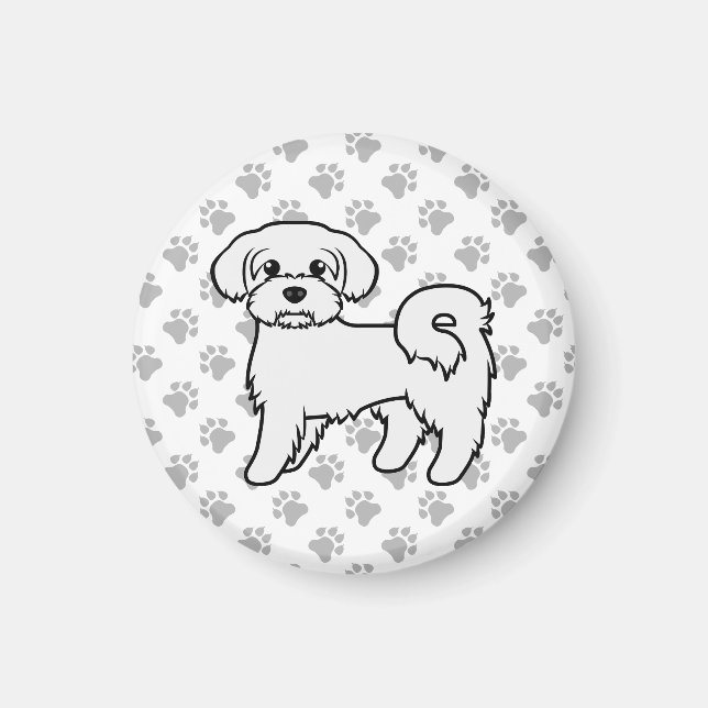 Imán Ilustración de perro de dibujos animados lindo mal (Frente)