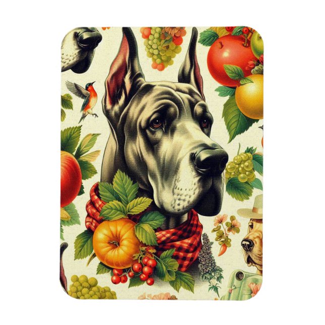 Imán Ilustracion de Perro Grande Dane (Vertical)
