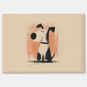 Imán Ilustración de perro lindo – Arte de perro de dibu