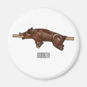 Imán Ilustracion de personalizado asado de cerdo / cerd