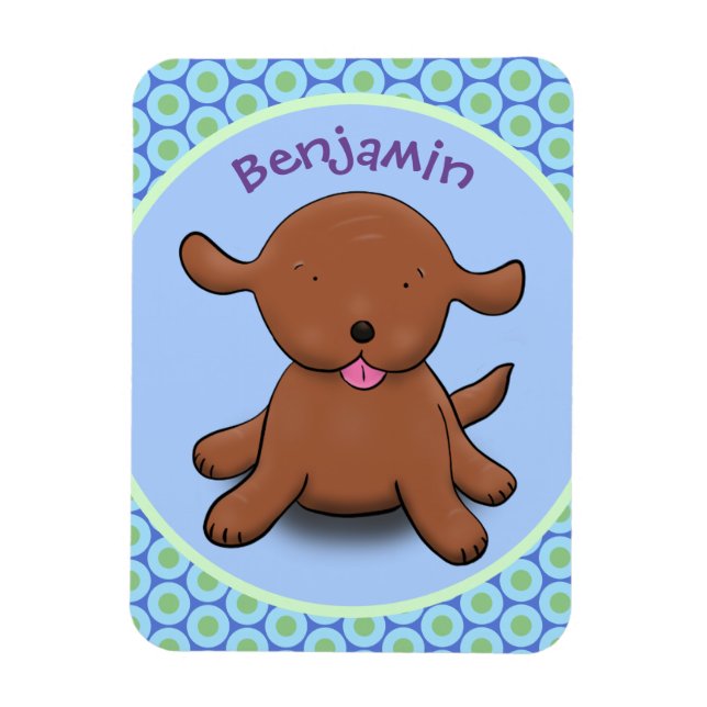 Imán Ilustracion de personalizado azul de cachorro aleg (Vertical)
