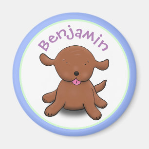 Imán Ilustracion de personalizado azul de cachorro aleg