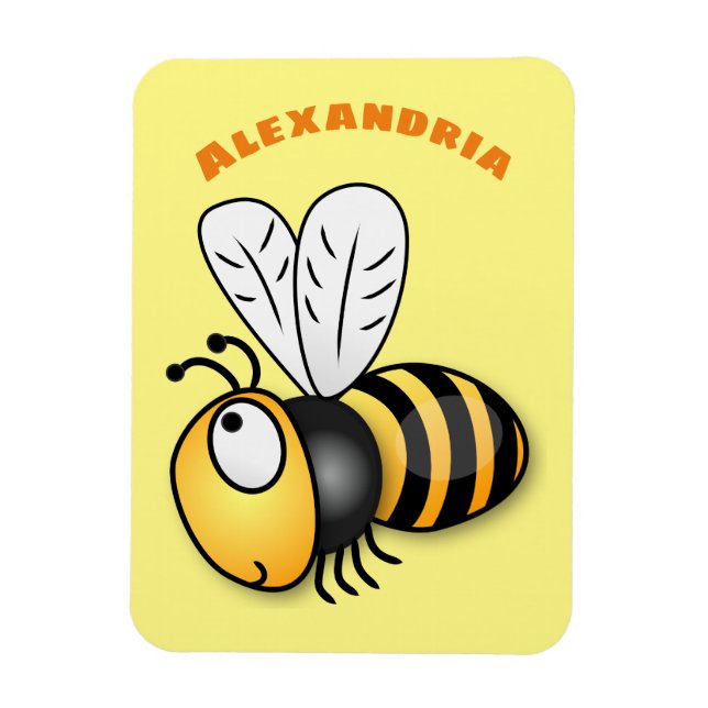 Imán Ilustracion de personalizado de abejas alegres (Vertical)
