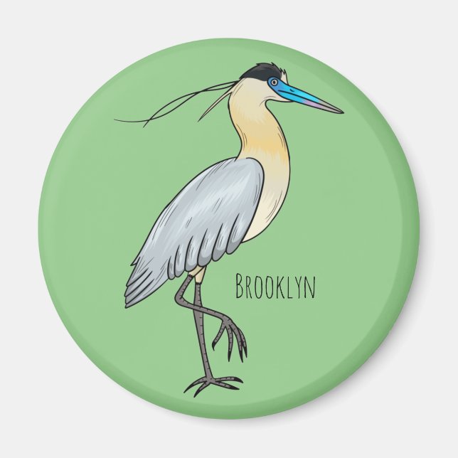 Imán Ilustracion de personalizado de aves de garza (Frente)