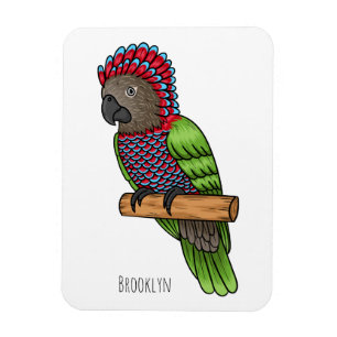 Imán Ilustracion de personalizado de aves de loro con c