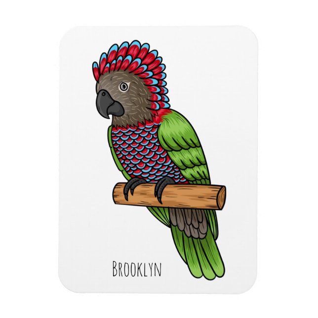 Imán Ilustracion de personalizado de aves de loro con c (Vertical)