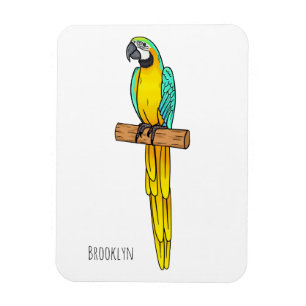 Imán Ilustracion de personalizado de aves de macao azul