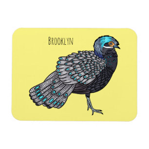 Imán Ilustracion de personalizado de aves de pavo real 