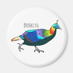 Imán Ilustracion de personalizado de aves monales del H