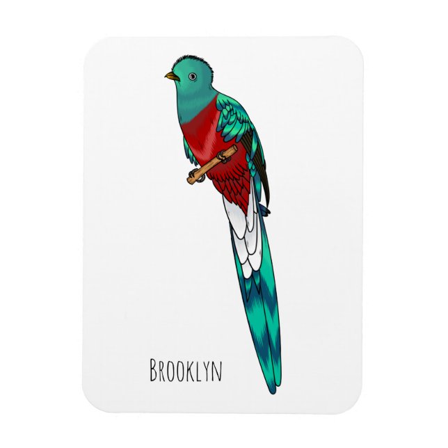 Imán Ilustracion de personalizado de aves quetzales res (Vertical)