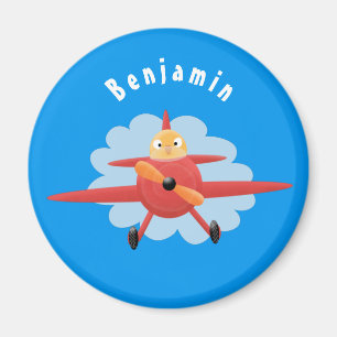Imán Ilustracion de personalizado de avión rojo que vue