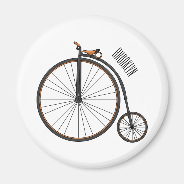 Imán Ilustracion de personalizado de bicicletas de alta (Frente)