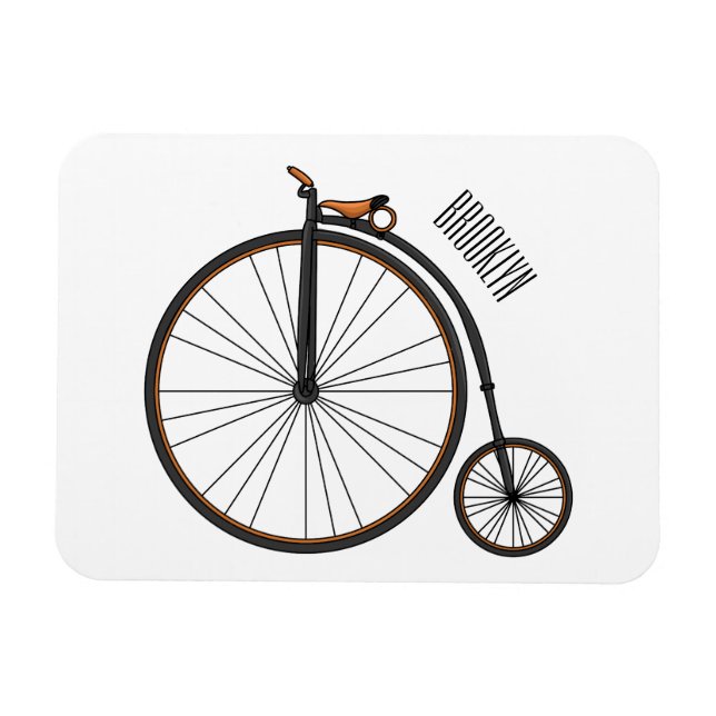 Imán Ilustracion de personalizado de bicicletas de alta (Horizontal)