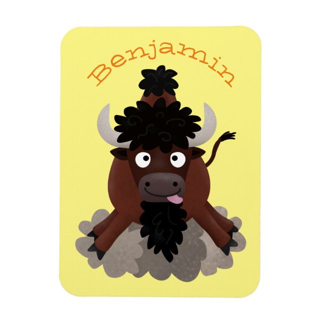 Imán Ilustracion de personalizado de bisontes búfalos d (Vertical)