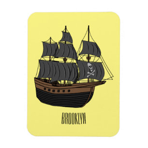 Imán Ilustracion de personalizado de buques piratas