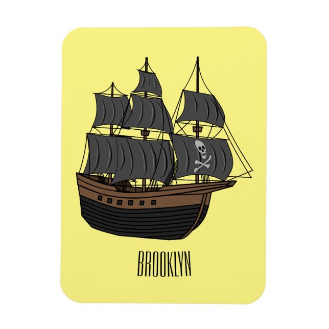 Imán Ilustracion de personalizado de buques piratas (Vertical)