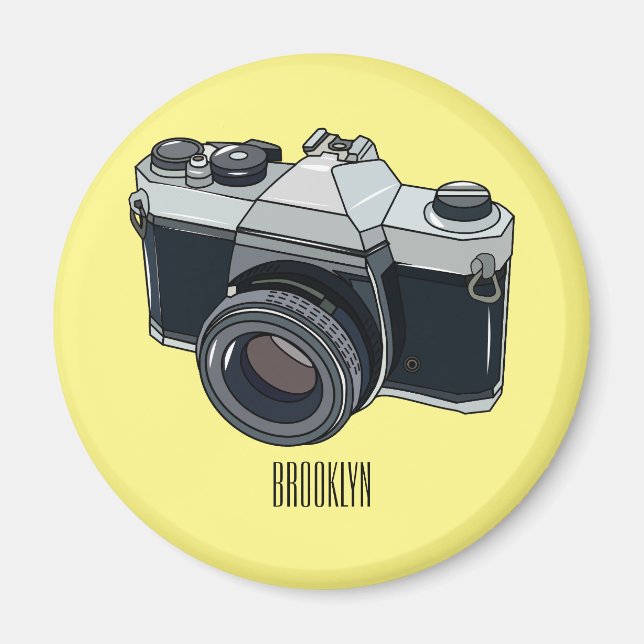 Imán Ilustracion de personalizado de cámara de cine (Frente)